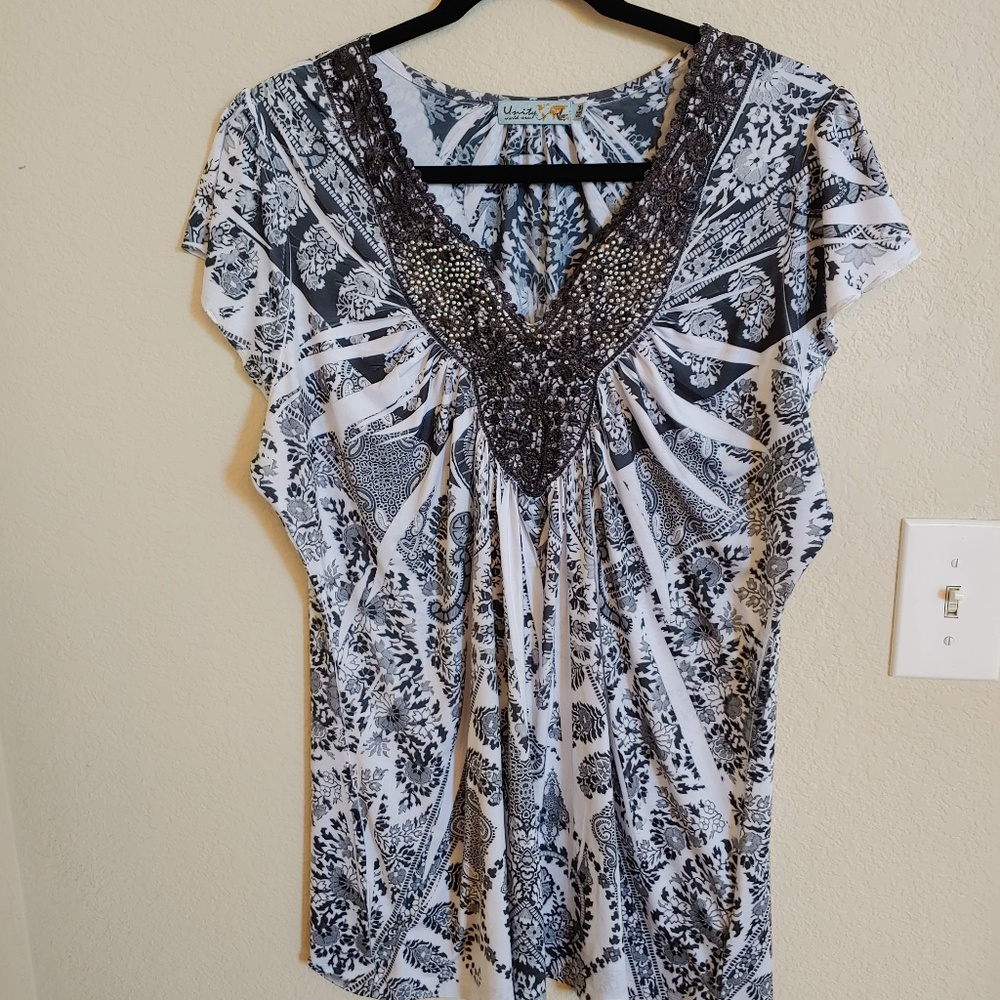 Black and White blouse
